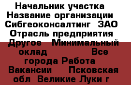 Начальник участка › Название организации ­ Сибгеоконсалтинг, ЗАО › Отрасль предприятия ­ Другое › Минимальный оклад ­ 101 400 - Все города Работа » Вакансии   . Псковская обл.,Великие Луки г.